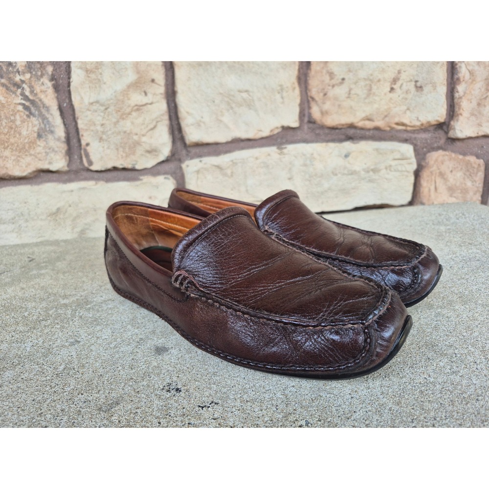 H.S. Trask Men's 11W Brown Leather Driving Loafers Slip On Brazil